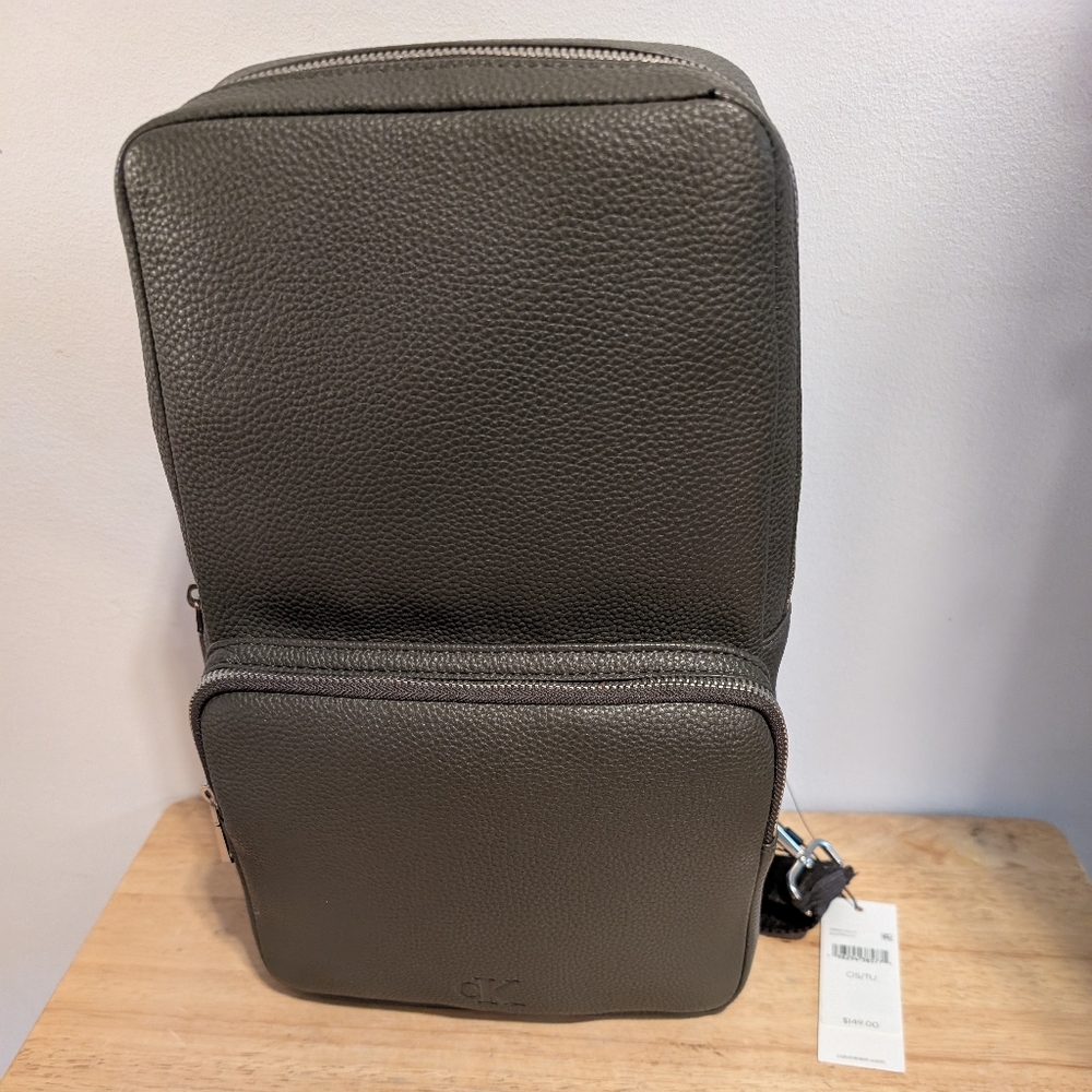 Calvin Klein Gray Leather Men's Bag Brand New With Tags